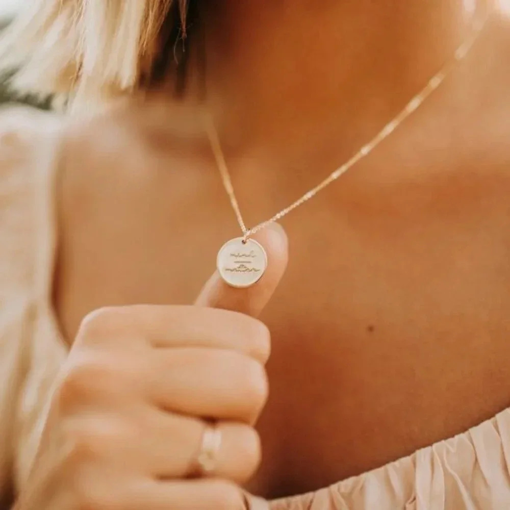 Mind over Matter Gold Round Disc Charm Necklace